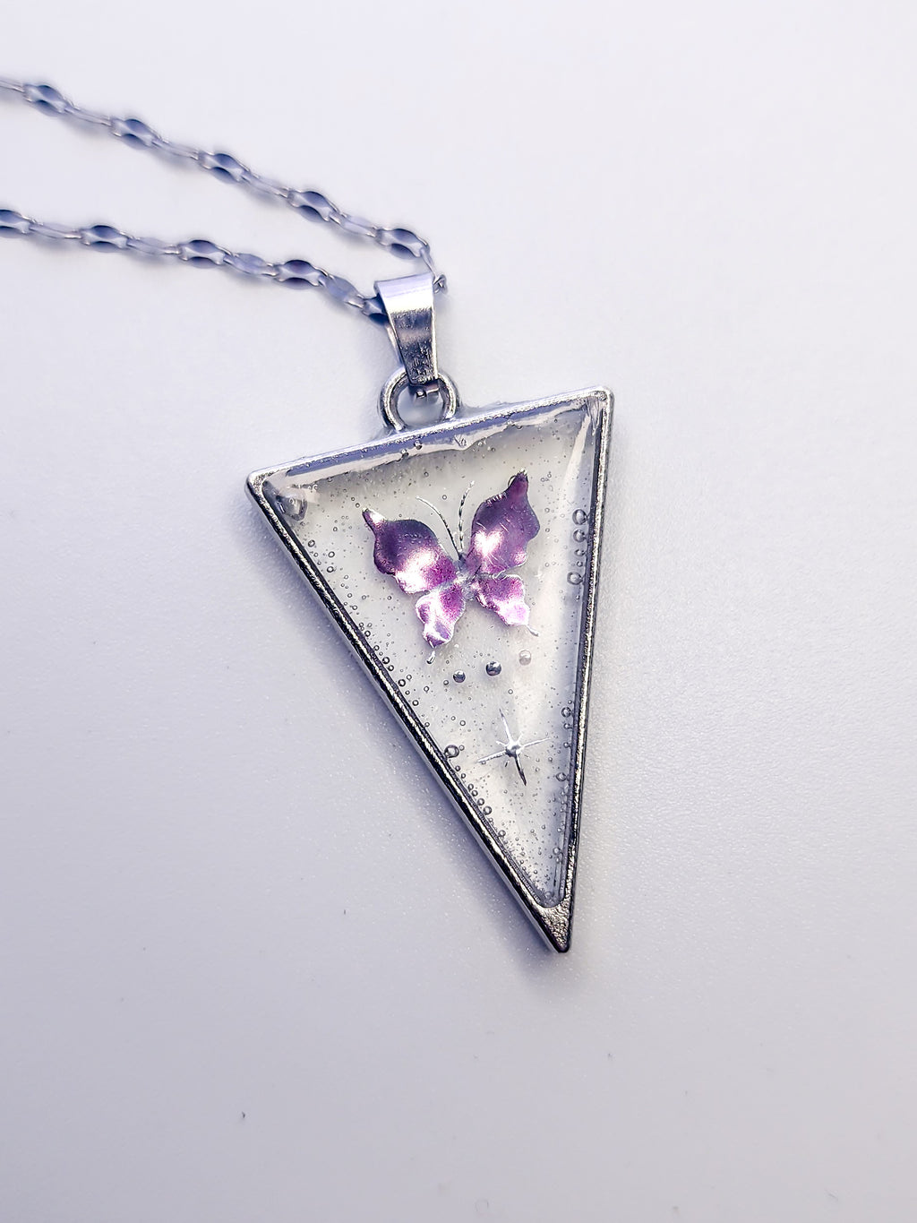 Soft frost, triangle - Necklace