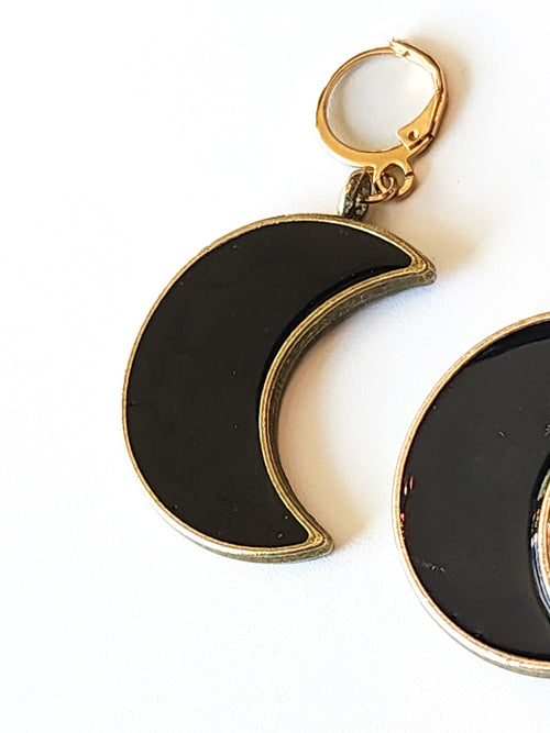 Black Moon Earrings